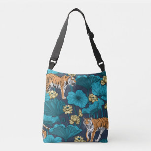 Tigers in the yellow lotus pond crossbody bag