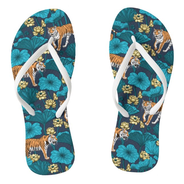 Tigers in the yellow lotus pond jandals (Footbed)