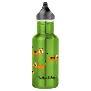 Tigers Kids Big Cats Water Bottle with Name