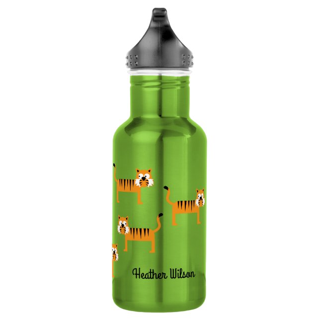 Tigers Kids Big Cats Water Bottle with Name (Right)
