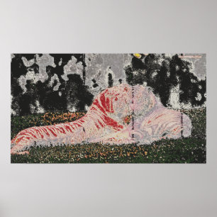 tigers lying in field poster