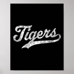 Tigers Mascot T Shirt Vintage Sports Name Tee Desi Poster