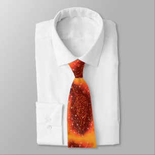 Tigers Neck Tie Running At Galaxy Starry Night
