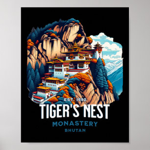 Tiger's Nest Monastery Bhutan Paro Himalayan Cultu Poster