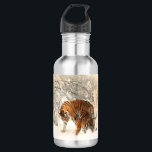 tigers on snow 532 ml water bottle<br><div class="desc">Tiger mum and child walking on snow.</div>