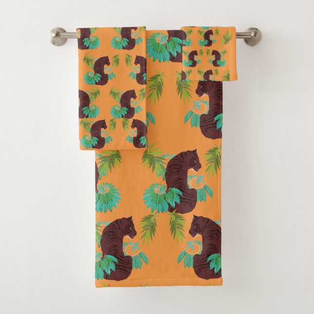 Tigers Pattern Bath Towel Set (Insitu)