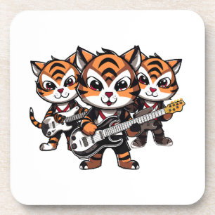Tigers Playing Band Coaster
