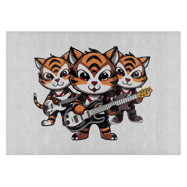 Tigers Playing Band Cutting Board (Front)