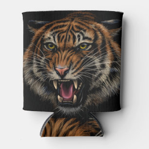 Tiger's Roar: Vivid Jungle Portrait Can Cooler