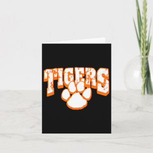 Tigers School Spirit Mascot Back To School Orange  Card