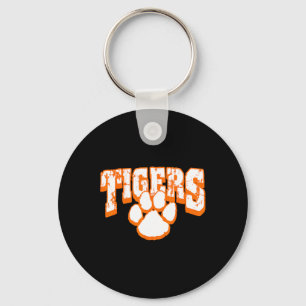 Tigers School Spirit Mascot Back To School Orange Key Ring