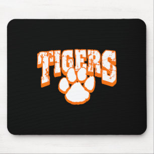 Tigers School Spirit Mascot Back To School Orange Mouse Pad