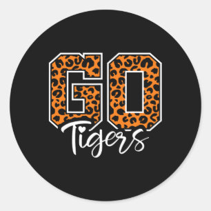 Tigers School Sports Fan Team Spirit Mascot Cute H Classic Round Sticker