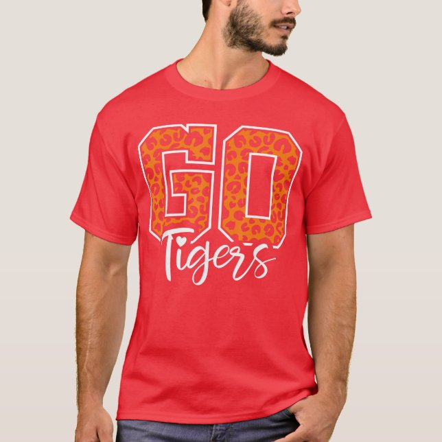 Tigers School Sports Faneam Spirit Mascot Cute Hea T-Shirt (Front)