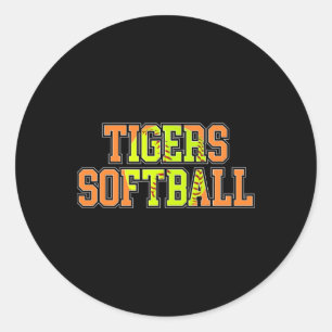 Tigers Softll Mom Orange Tiger Pride Softll Coach Classic Round Sticker