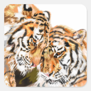 Tigers Square Sticker