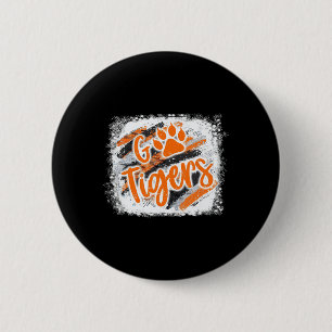 Tigers Swash School Spirit Orange Black Football S 6 Cm Round Badge
