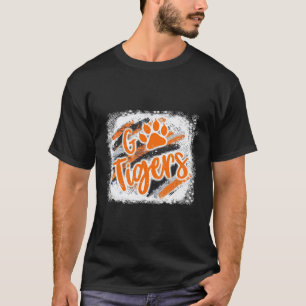 Tigers Swash School Spirit Orange Black Football S T-Shirt
