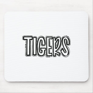 Tigers Swash School Spirit Orange Black Footll Spo Mouse Pad