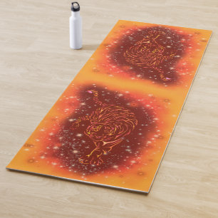 Tigers Yoga Mat Running In Starry Night