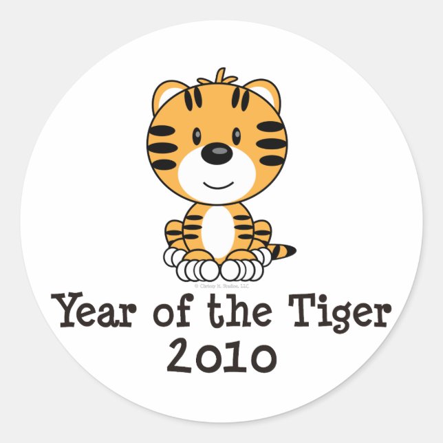 TigerYearOf2010 Classic Round Sticker (Front)