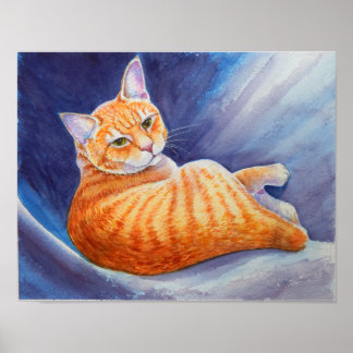 Tigg of Ahimsa  Orange Tabby Cat Poster