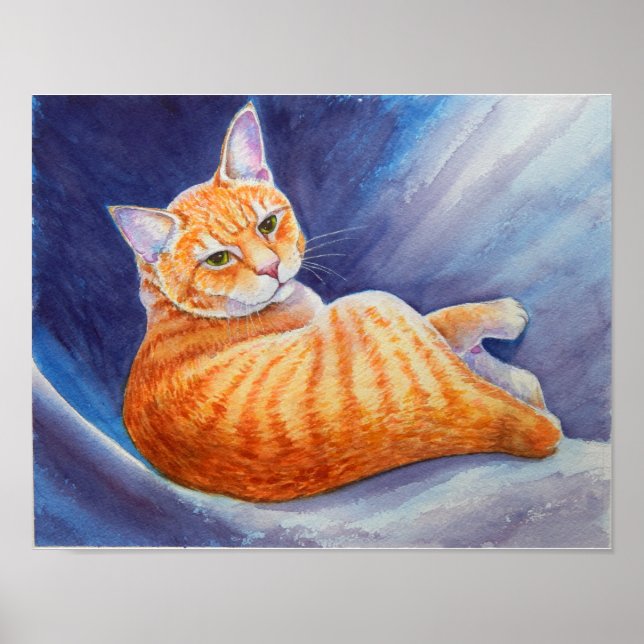 Tigg of Ahimsa  Orange Tabby Cat Poster (Front)