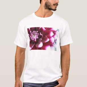 Tight in photographs of Dalhia flower with the T-Shirt