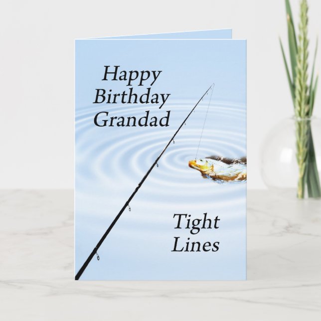 Tight lines birthday card for grandad (Front)