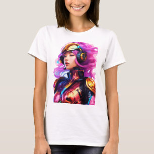 Tight space suit worn by a woman T-Shirt