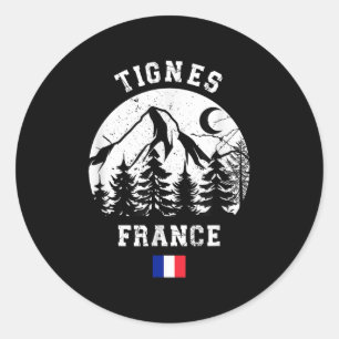 Tignes France Alps Ski Resort Alpine Skiing French Classic Round Sticker