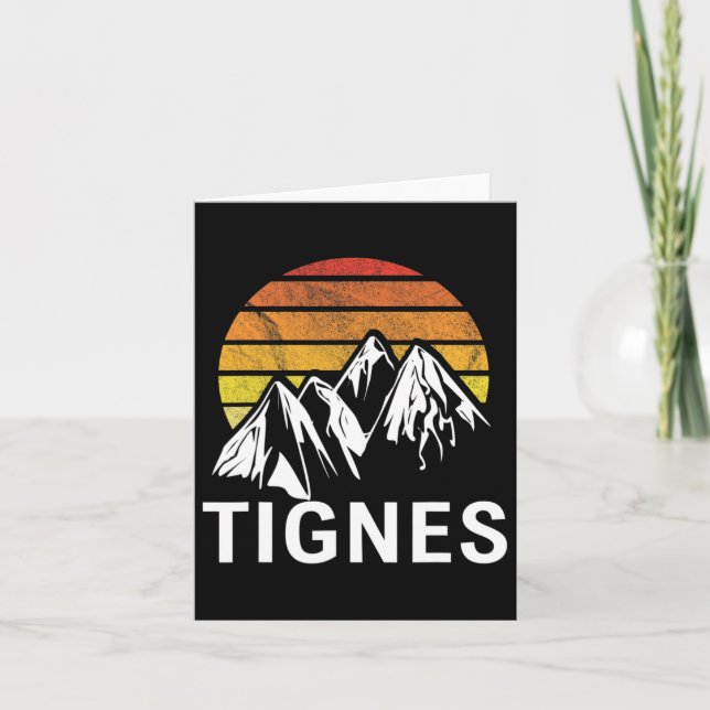 Tignes France French Alps Ski Resort Snowboarding  Card (Front)