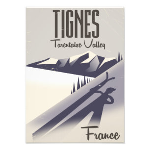 Tignes, France ski travel poster