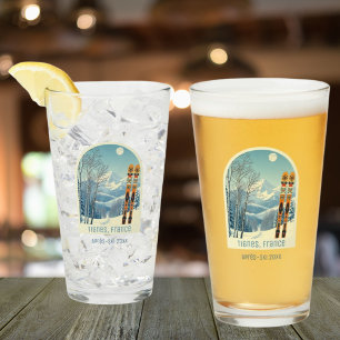 Tignes France vacation après ski beer glass