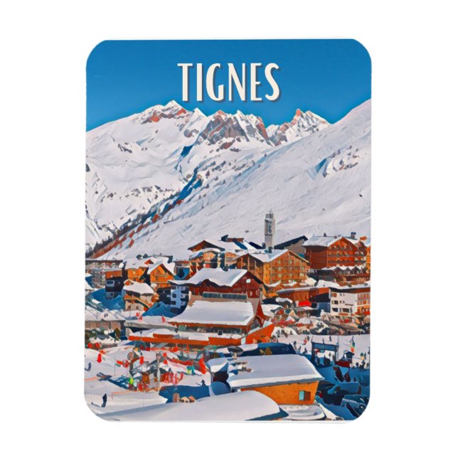 Tignes Ski resort Magnet (Vertical)