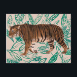 Tigre de Siberie Postcard<br><div class="desc">Tigre de Siberie II by Melissa Wang. This art features a large tiger with a background of tropical green leaves. | 162782Z</div>