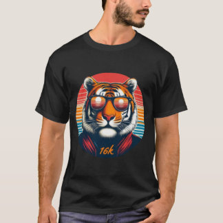 Tigre Stylé T-shirt - Look Retro with Glasses