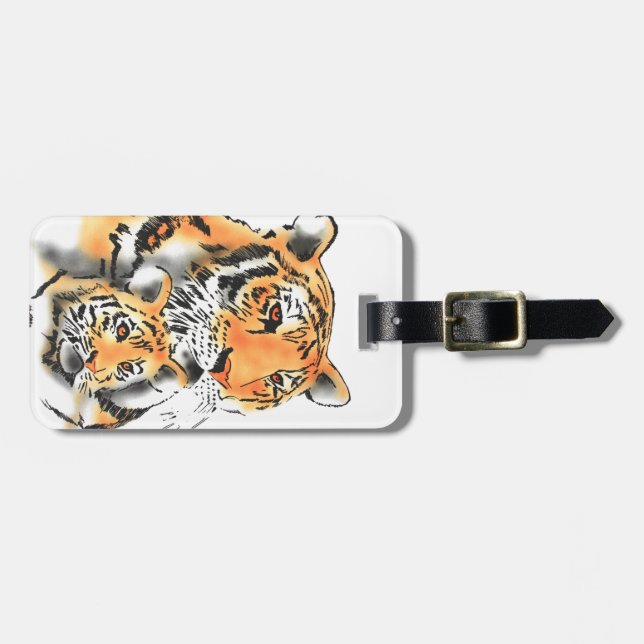 Tigress and Cub Luggage Tag (Front Horizontal)