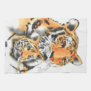 Tigress and Cub Tea Towel