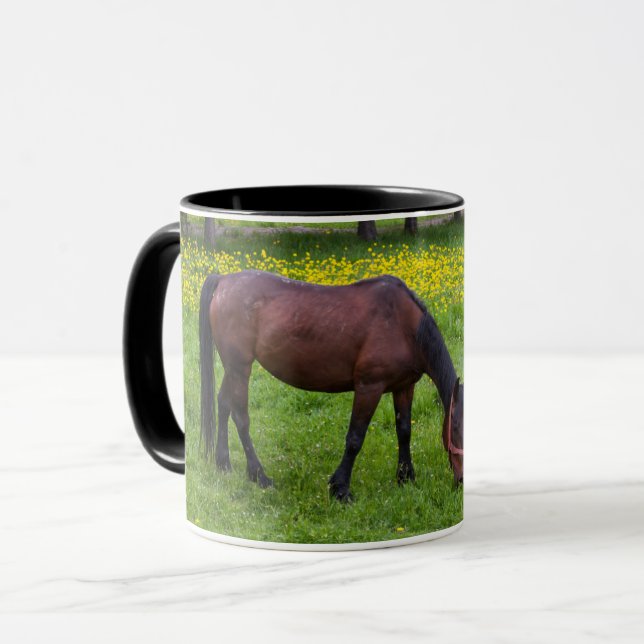 Tihuta Pass, Horse in Pasture Mug (Front Left)