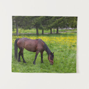 Tihuta Pass, Horse in Pasture Tapestry