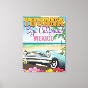 Tijuana Baja California Mexico travel poster Canvas Print