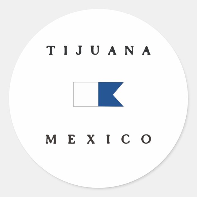 Tijuana Mexico Alpha Dive Flag Classic Round Sticker (Front)