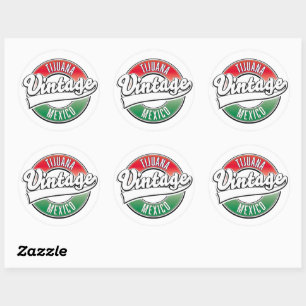 Tijuana mexico vintage logo. classic round sticker