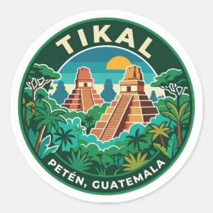 Tikal Guatemala Classic Round Sticker