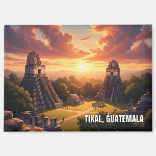 Tikal Guatemala Sunset Magnet
