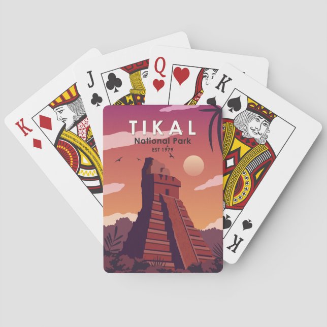 Tikal National Park Guatemala Vintage Playing Cards (Back)