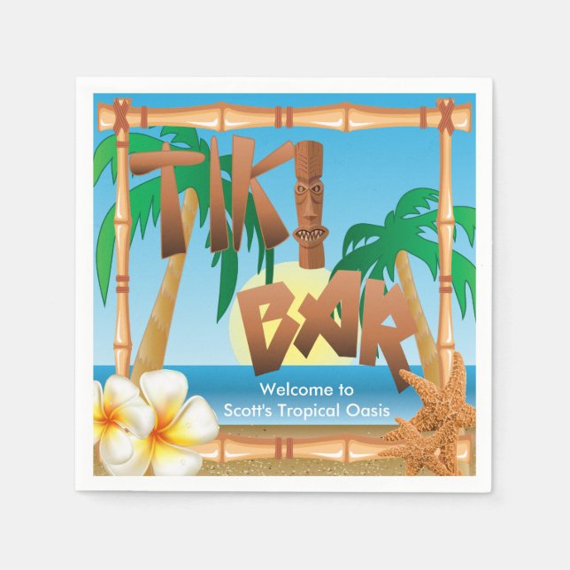 Tiki Bar - A Tropical Oasis Napkin (Front)