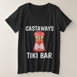 TIKI BAR CASTAWAYS Basic Dark T-Shirts