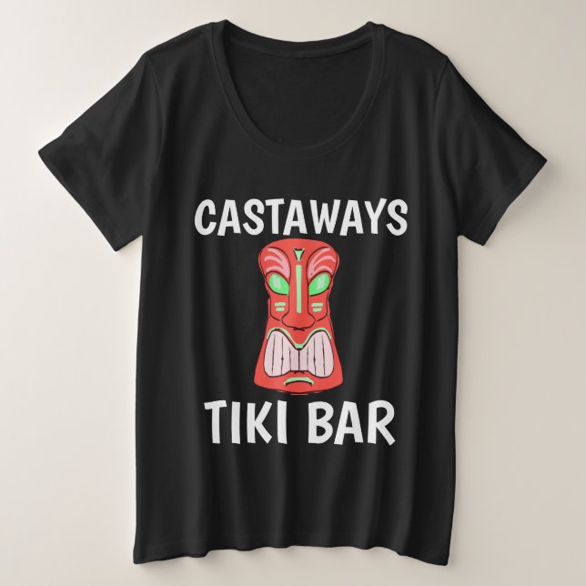 TIKI BAR CASTAWAYS Basic Dark T-Shirts (Design Front)